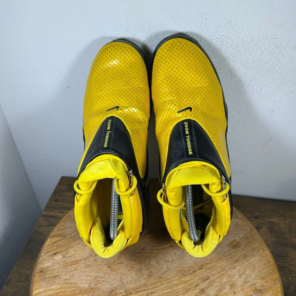 Nike Air Zoom Turbine Mens 11.5 Yellow Black Vintage 2002 Basketball 304070-771
